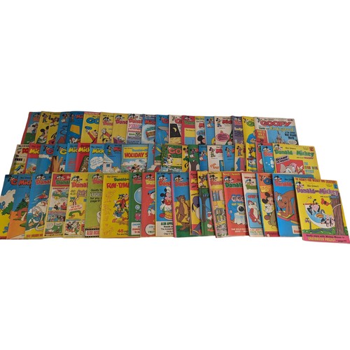 441 - Good Quantity 1970s Disney, Mickey Mouse, Pluto Comics - Plus Group of TV Comics Magazines