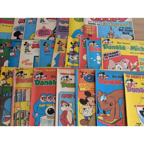 441 - Good Quantity 1970s Disney, Mickey Mouse, Pluto Comics - Plus Group of TV Comics Magazines