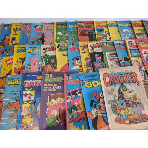 441 - Good Quantity 1970s Disney, Mickey Mouse, Pluto Comics - Plus Group of TV Comics Magazines