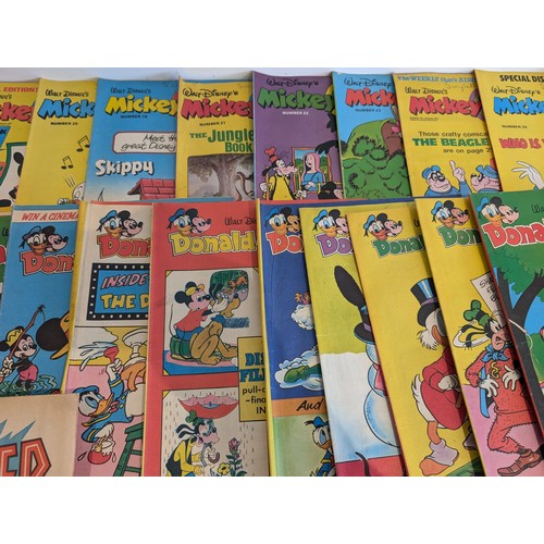 441 - Good Quantity 1970s Disney, Mickey Mouse, Pluto Comics - Plus Group of TV Comics Magazines