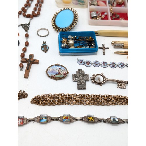 478 - Eclectic Group Mixed Vintage Jewellery, Some 9ct Gold Noted, Small Gold Cameo, 9ct Earings, Brooches... 