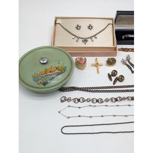 488 - Good Group Vintage Jewellery, Including 1930s Enamelled Art Deco Bracelets Etc