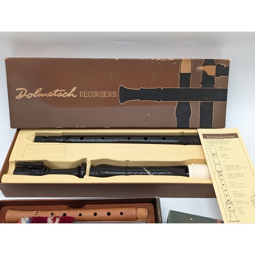 498 - Hohner B9532 Blockflote Wooden Recorder Pearwood Germany, Plus Vintage Dolmetsch Recorder. Both in B... 