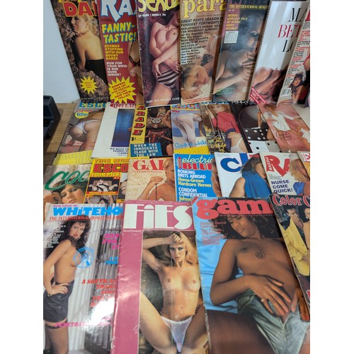 504 - Quantity (51) Vintage Adult Magazines - Fiesta, Whitehouse, Men Only, Pirate, Girl Illustrated Etc