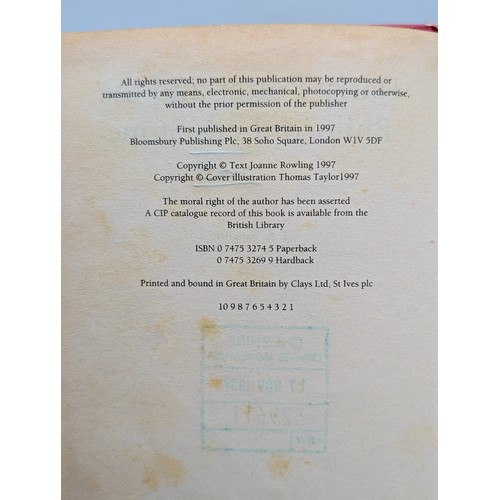 411A - ROWLING, J. K. Harry Potter and the Philosopher's Stone, FIRST EDITION, FIRST ISSUE, hardback [one o... 