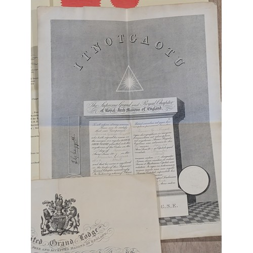 459A - Good Group 20th Century Masonic Certificates - United Grand Lodge, Etc All in Good Order