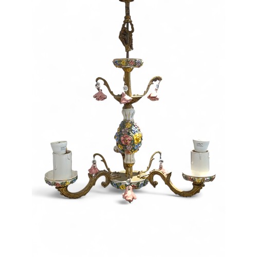 177 - Vintage Floral Double Wall Scone Plus Attratcive Matching 3 Arm Chandelier