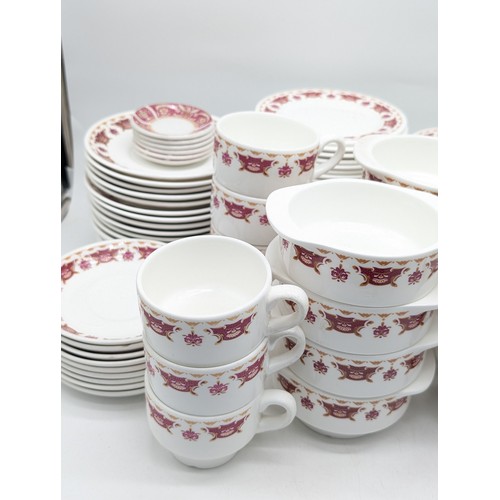 75 - Large Quantity Wedgwood Hotel Ware - Soup Bowls, Side Plates, Kidney Dishes, Cups Etc All in Good Or... 