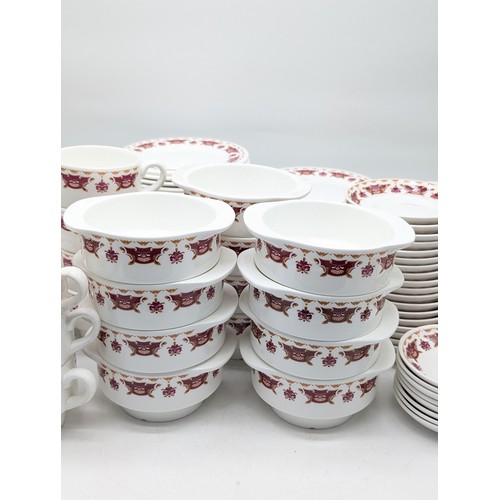 75 - Large Quantity Wedgwood Hotel Ware - Soup Bowls, Side Plates, Kidney Dishes, Cups Etc All in Good Or... 