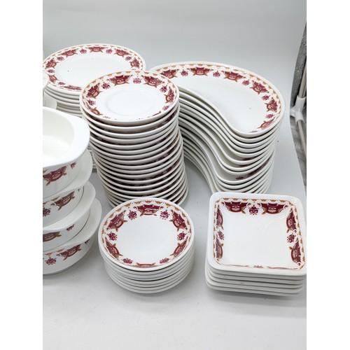 75 - Large Quantity Wedgwood Hotel Ware - Soup Bowls, Side Plates, Kidney Dishes, Cups Etc All in Good Or... 