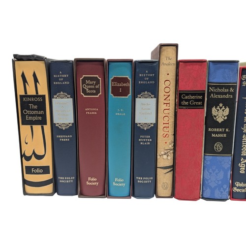 449 - Group (13) Folio Society Books With Slip Cases To Include; A History of England, Elizabeth I, The Ot... 