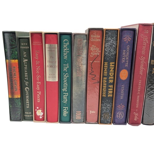 450 - Group (16) Good Folio Society Books With Slip Cases; Marco Polo, Elizabeth David, House of Borgia, A... 