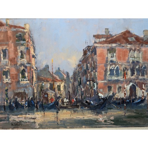 129 - William Davies 1928 - Impressive Oil On Canvas Venetian Scene - Signed Lower Left 69x52cm