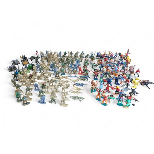 386 - Large Group Toy Soldiers, Cowboys Etc