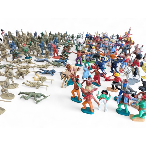 386 - Large Group Toy Soldiers, Cowboys Etc