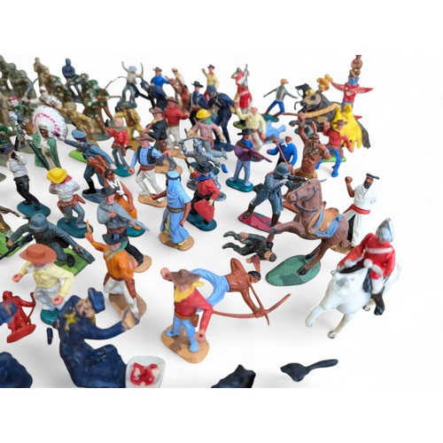 386 - Large Group Toy Soldiers, Cowboys Etc