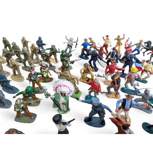 386 - Large Group Toy Soldiers, Cowboys Etc