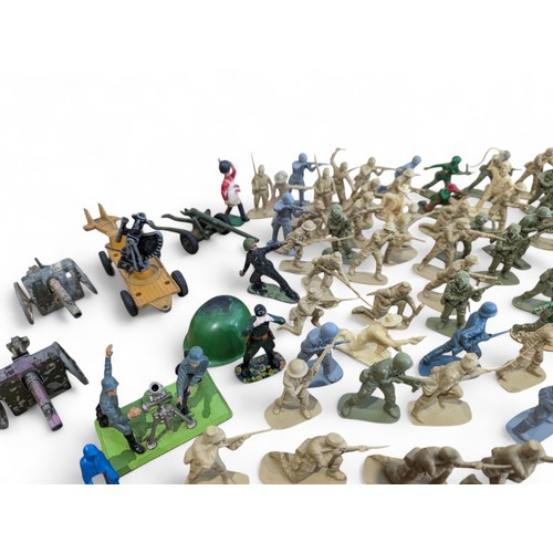 386 - Large Group Toy Soldiers, Cowboys Etc