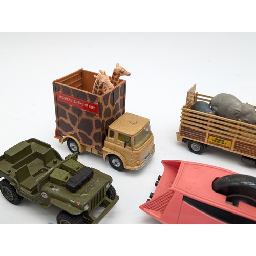 387 - Very Good Corgi / Dinky Vintage Bundle, Playworn vehicles / Sets including complete Daktari Gift set... 