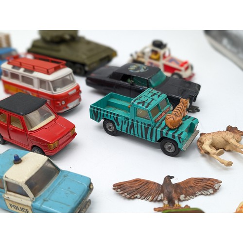 387 - Very Good Corgi / Dinky Vintage Bundle, Playworn vehicles / Sets including complete Daktari Gift set... 