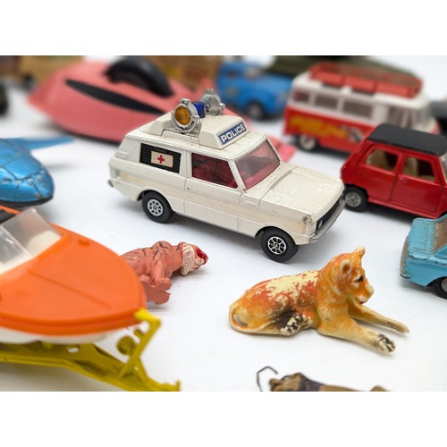 387 - Very Good Corgi / Dinky Vintage Bundle, Playworn vehicles / Sets including complete Daktari Gift set... 