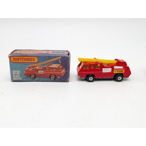 380 - 1970s Matchbox, No 22 - Blaze Buster & No 49 Crane Truck - Both Mint. Boxes VF