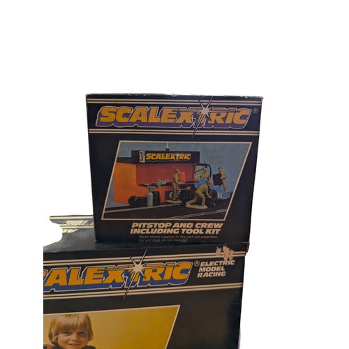 384 - Scalextric Accessory Bundle / Track, Pit Stops Etc All Appears in Good Order Plus Two Large Boxes Ap... 