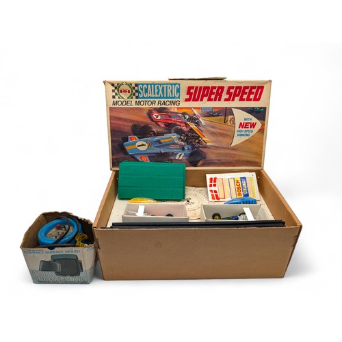 382 - Excellent Vintage Scalextric Super Speed Set Appears Complete, Vehicles are Immaculate - Along With ... 