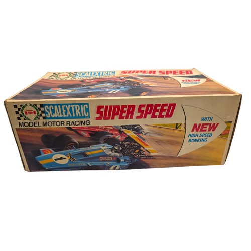 382 - Excellent Vintage Scalextric Super Speed Set Appears Complete, Vehicles are Immaculate - Along With ... 