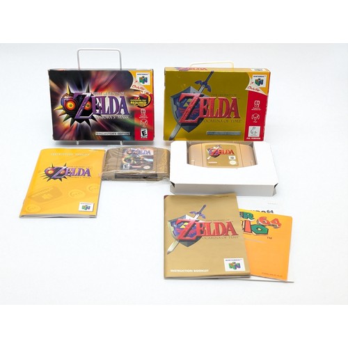 352 - Excellent N64 Zelda Pair - Ocarina of Time & Majoras Mask Both Scarce Collectors Editions. Both CIB,... 