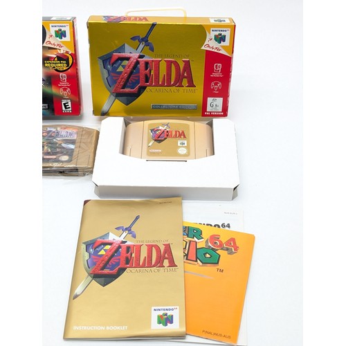 352 - Excellent N64 Zelda Pair - Ocarina of Time & Majoras Mask Both Scarce Collectors Editions. Both CIB,... 