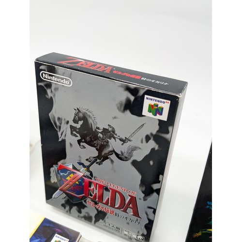 353 - N64 Nintendo Zelda Collection - 3 NSTC-J Japanese Zelda Games, All CIB all VF+ Boxes VF Moajoras Mas... 