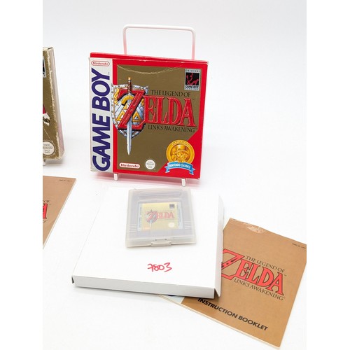 357 - Original Gameboy - Zelda Bundle - Links Awakening x 2 - Both CIB - Boxes Good With Typical Edge Wear