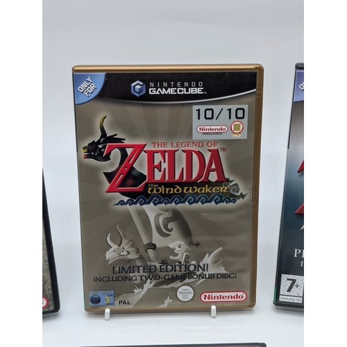 362 - Nintendo Gamecube Zelda Collection - All CIB all Boxes and Artwork VF - Wind Waker, Twlight Princess... 