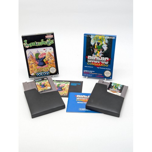 367 - NES Games Bundle - Lemmings & Bionic Commando - Both CIB - Both Excellent Condition With VF Boxes