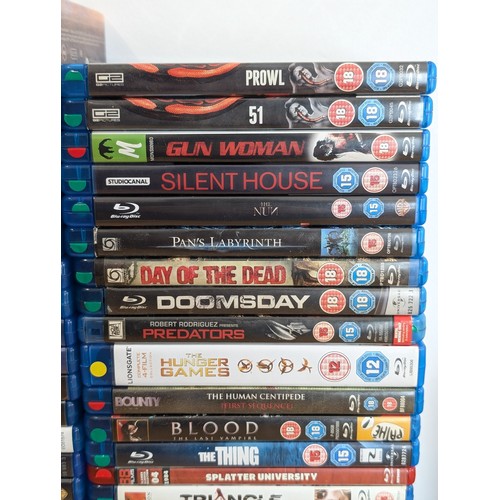 371 - Extensive 49 Item Mint Blu Ray Collection, Mostly Horror Themed Plus Star Wars Entire Saga Good phys... 