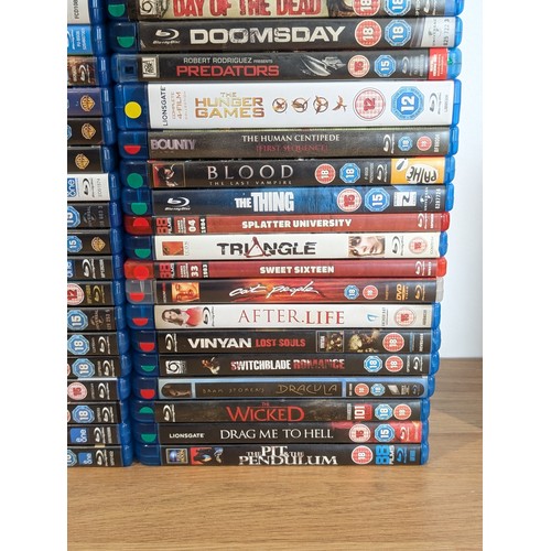 371 - Extensive 49 Item Mint Blu Ray Collection, Mostly Horror Themed Plus Star Wars Entire Saga Good phys... 