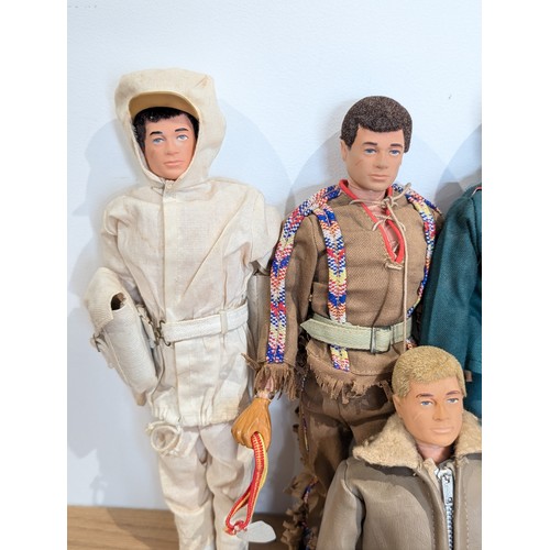 336 - Good Group (7) Palitoy Vintage Action Men - All Heads and Limbs Attached and Appear in Good Order, I... 