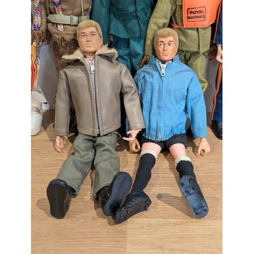 336 - Good Group (7) Palitoy Vintage Action Men - All Heads and Limbs Attached and Appear in Good Order, I... 