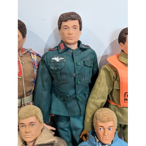 336 - Good Group (7) Palitoy Vintage Action Men - All Heads and Limbs Attached and Appear in Good Order, I... 