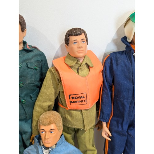 336 - Good Group (7) Palitoy Vintage Action Men - All Heads and Limbs Attached and Appear in Good Order, I... 