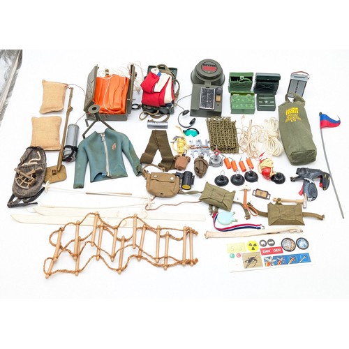 334 - Vintage Palitoy Action Man Accessories, Parachutes, Radios, Skiis Plus Loads More !