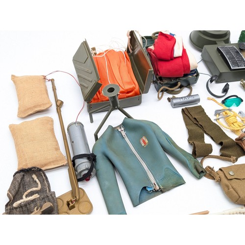 334 - Vintage Palitoy Action Man Accessories, Parachutes, Radios, Skiis Plus Loads More !