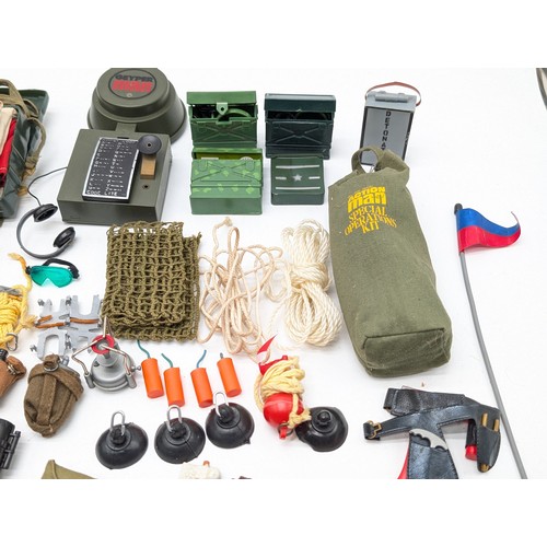 334 - Vintage Palitoy Action Man Accessories, Parachutes, Radios, Skiis Plus Loads More !