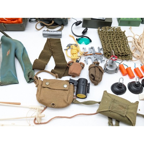 334 - Vintage Palitoy Action Man Accessories, Parachutes, Radios, Skiis Plus Loads More !