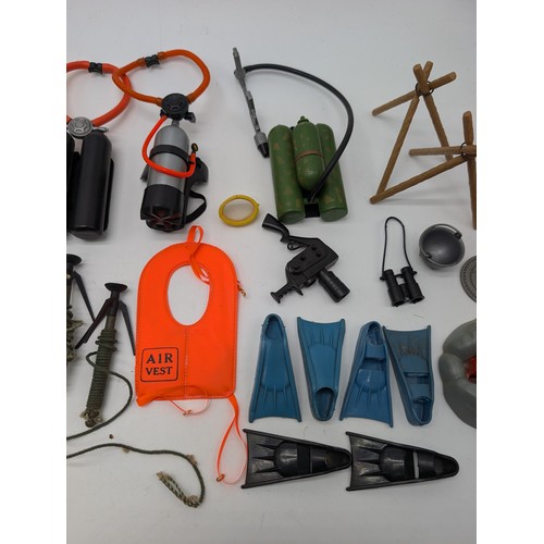 332 - Vintage Palitoy Action Man Accessory Bundle - Mostly Scuba, Rafts, Motors Etc