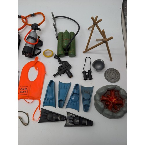 332 - Vintage Palitoy Action Man Accessory Bundle - Mostly Scuba, Rafts, Motors Etc