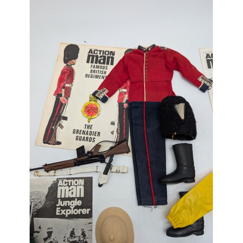 329 - Group (4) Vintage Palitoy Action Man Accessory / Clothing Packs. Grenadier Guard, RNLI, Frogman (Bri... 