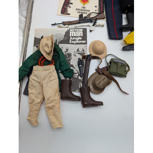 329 - Group (4) Vintage Palitoy Action Man Accessory / Clothing Packs. Grenadier Guard, RNLI, Frogman (Bri... 