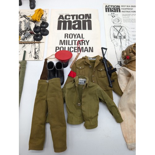 328 - Group (5) Vintage Palitoy Action Man Accessories / Outfits, Including Royal Military Police, Deep Se... 